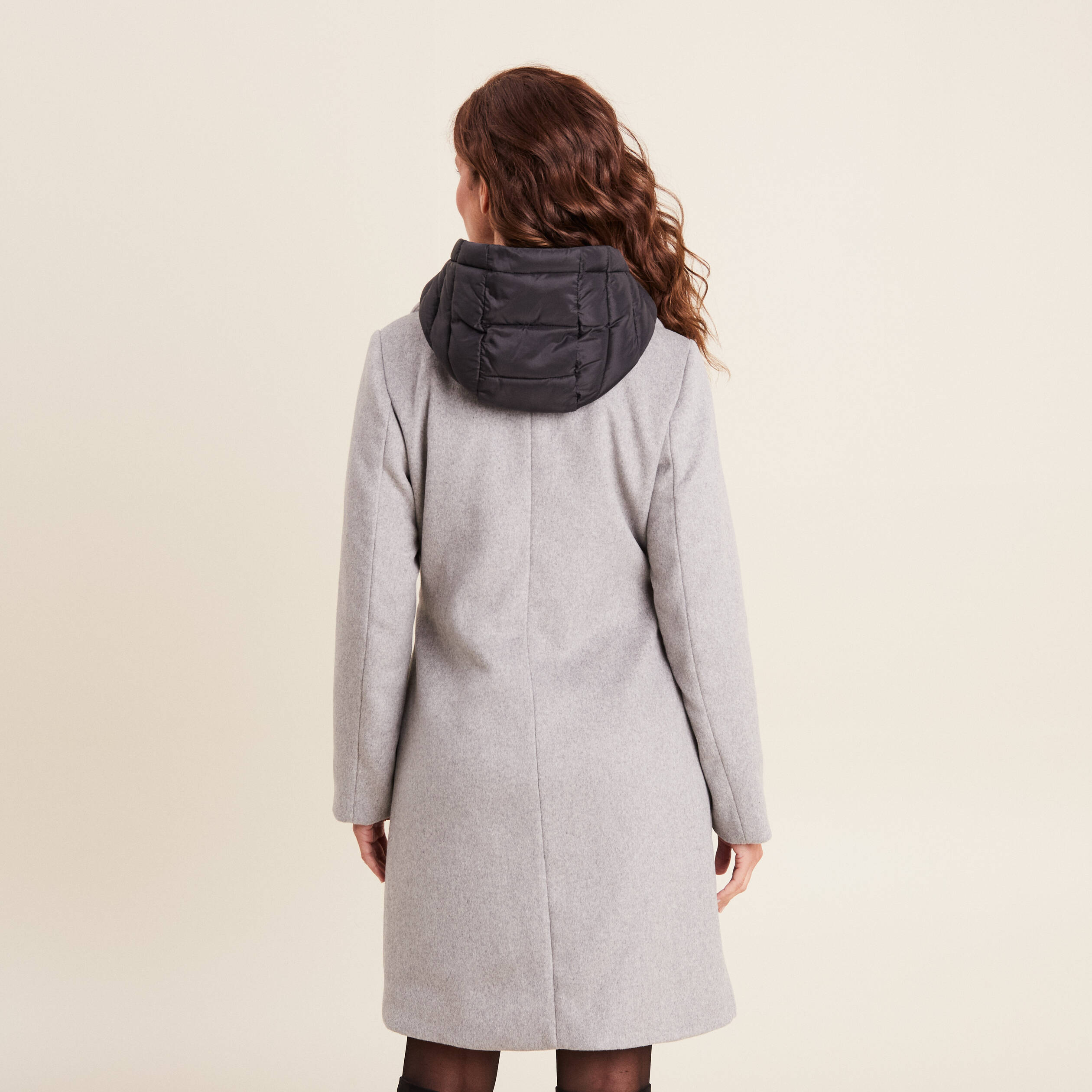 Manteau long gris clair femme best sale