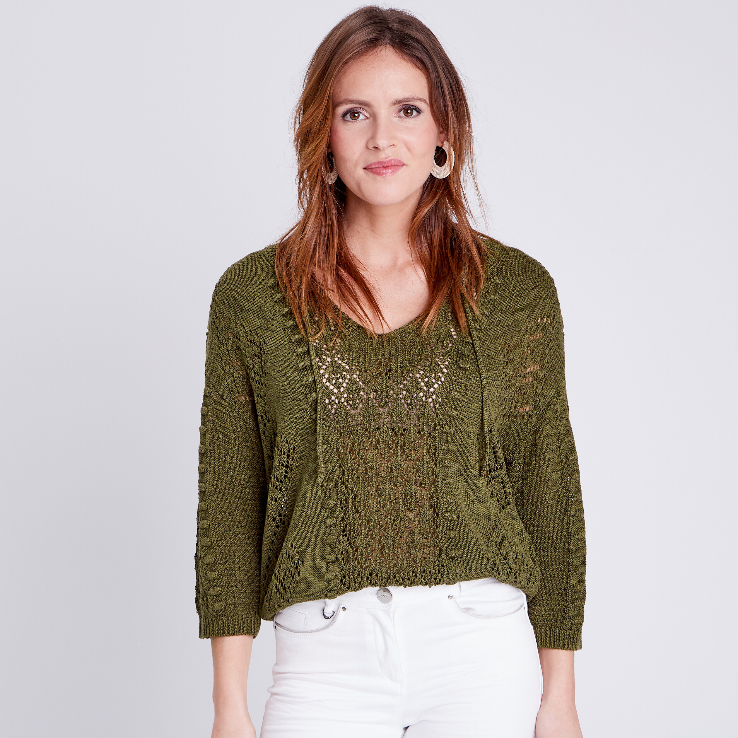 Pull vert olive outlet femme