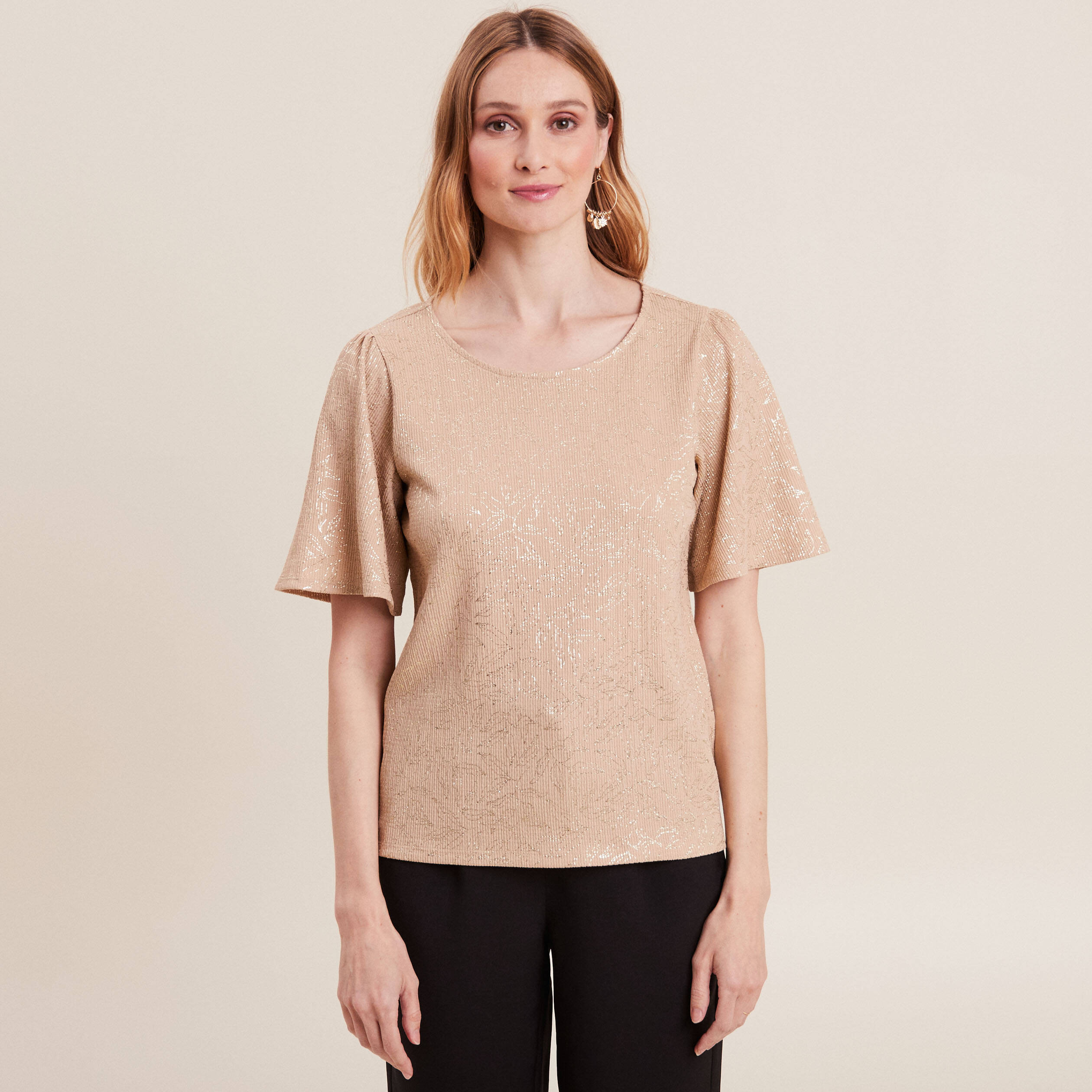 T shirt beige femme on sale