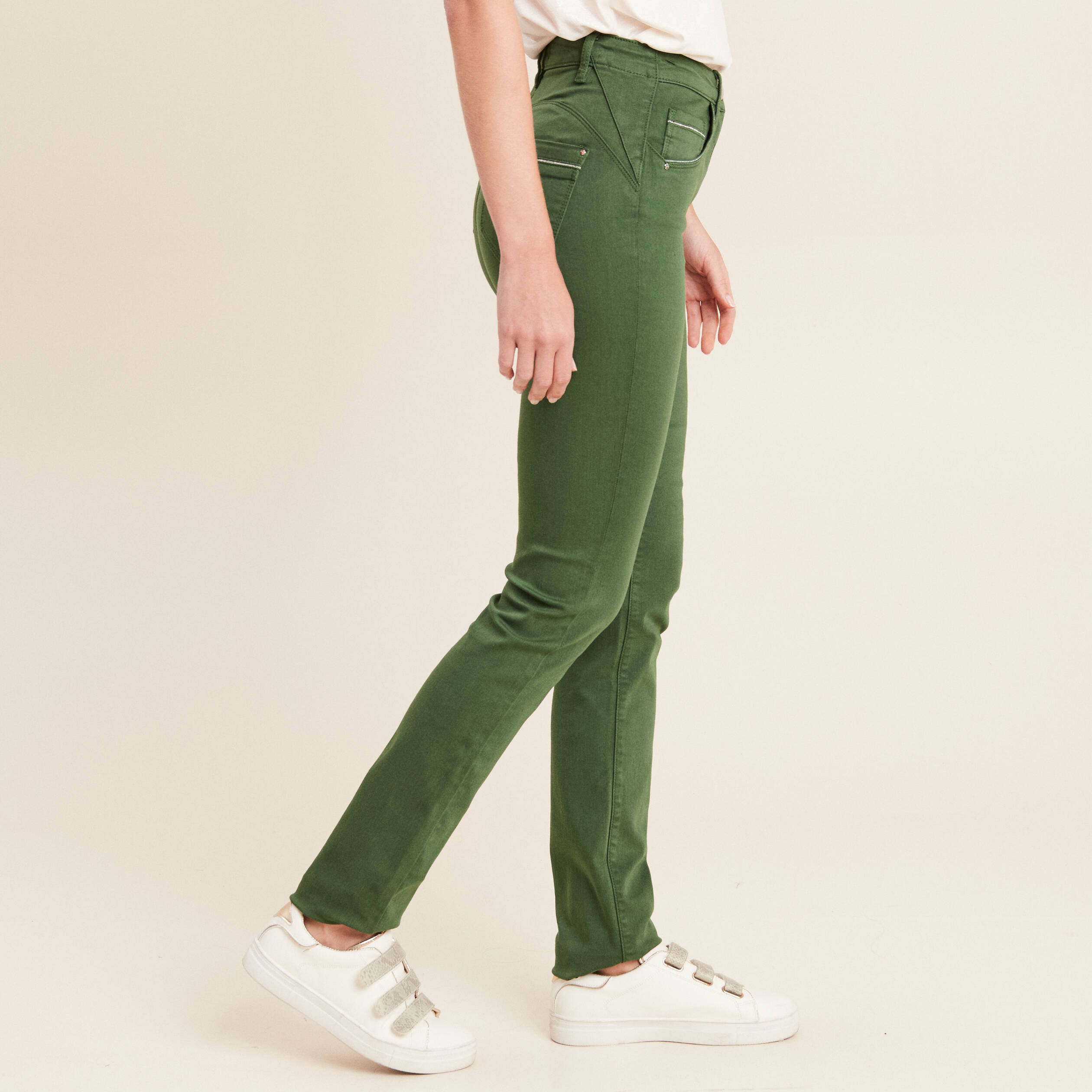 Pantalon taille haute vert hotsell