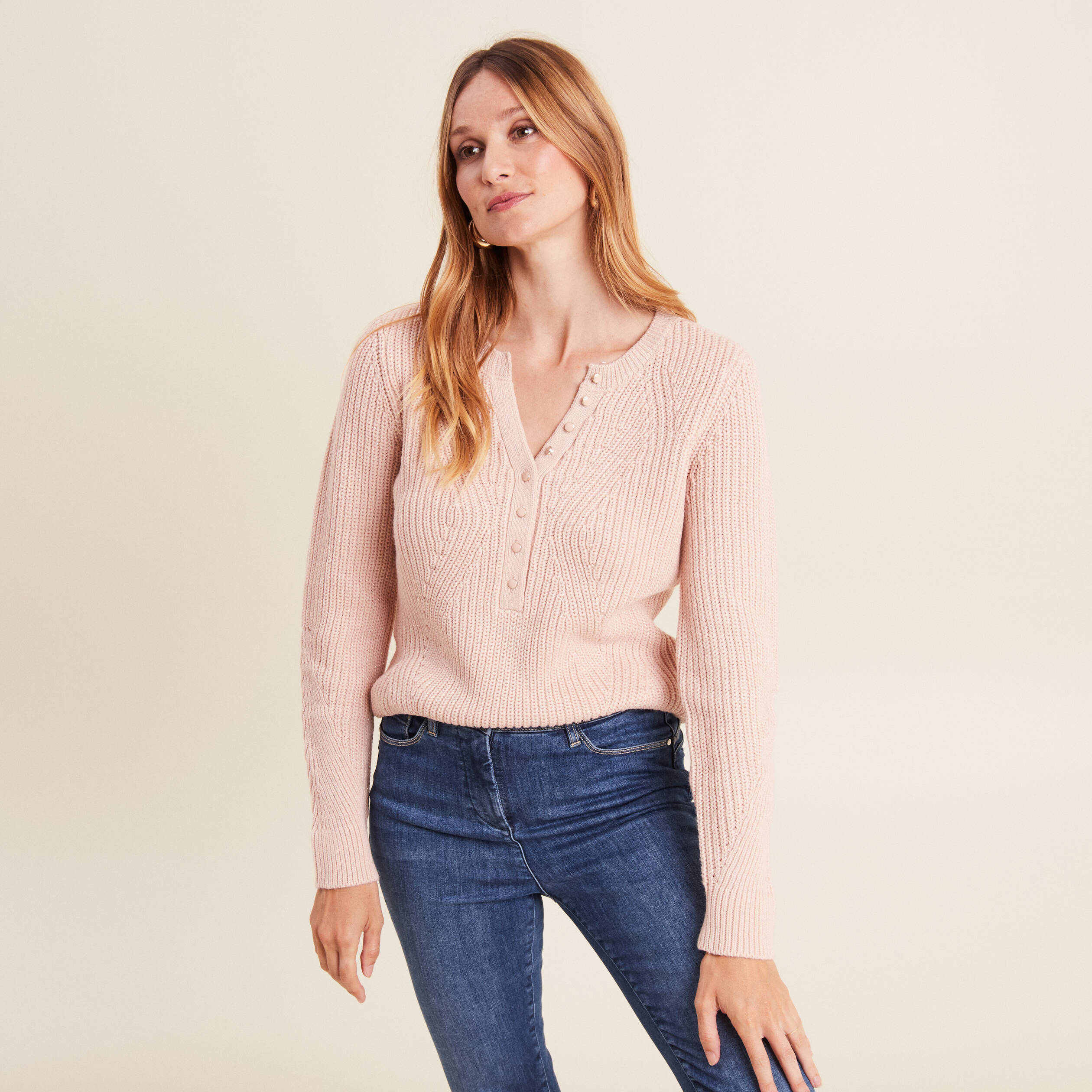 Pull femme vieux rose sale