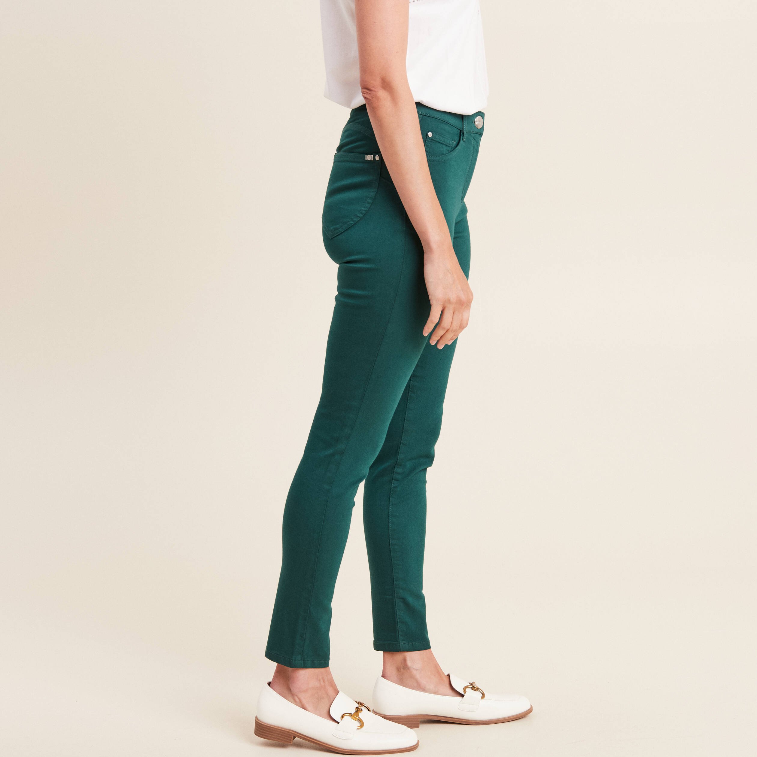 Pantalon fashion vert foncé femme