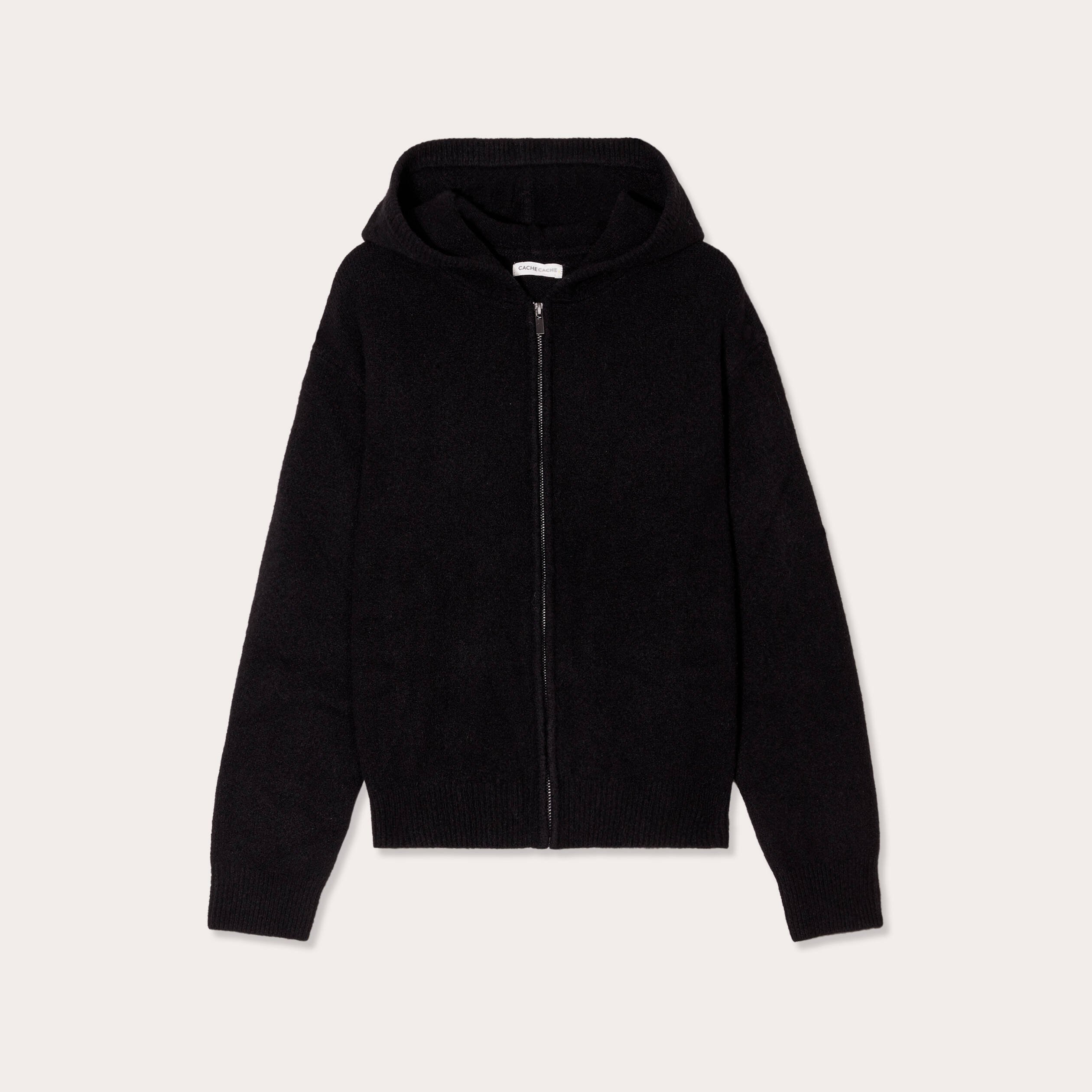 Gilet noir capuche sale