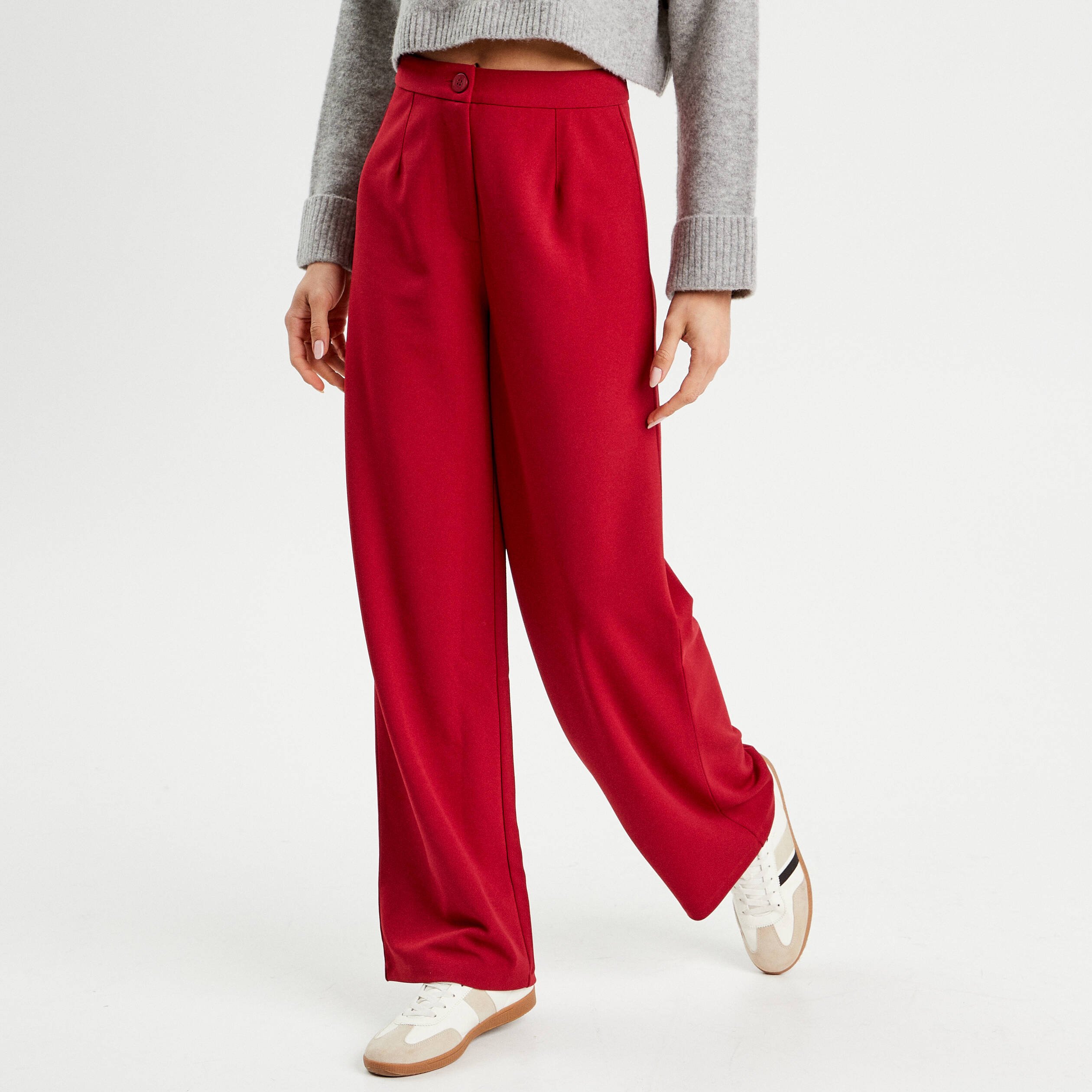 Pantalon large bordeaux fashion femme