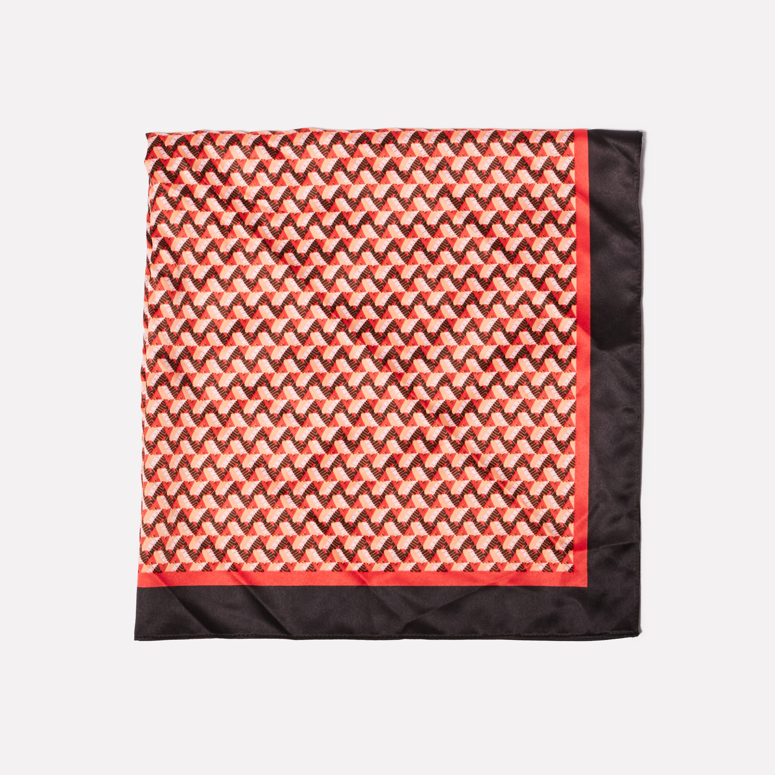 Petit Foulard Carré Monochrome Rouge Rubis De 50 cm Satiné Et Brillant