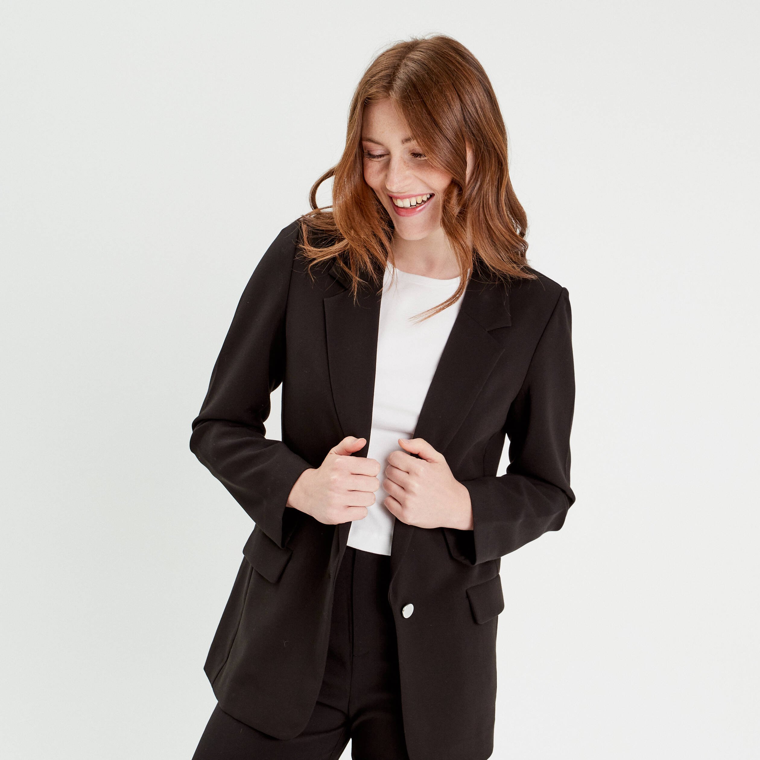 Veste blazer fluide noir femme Vibs