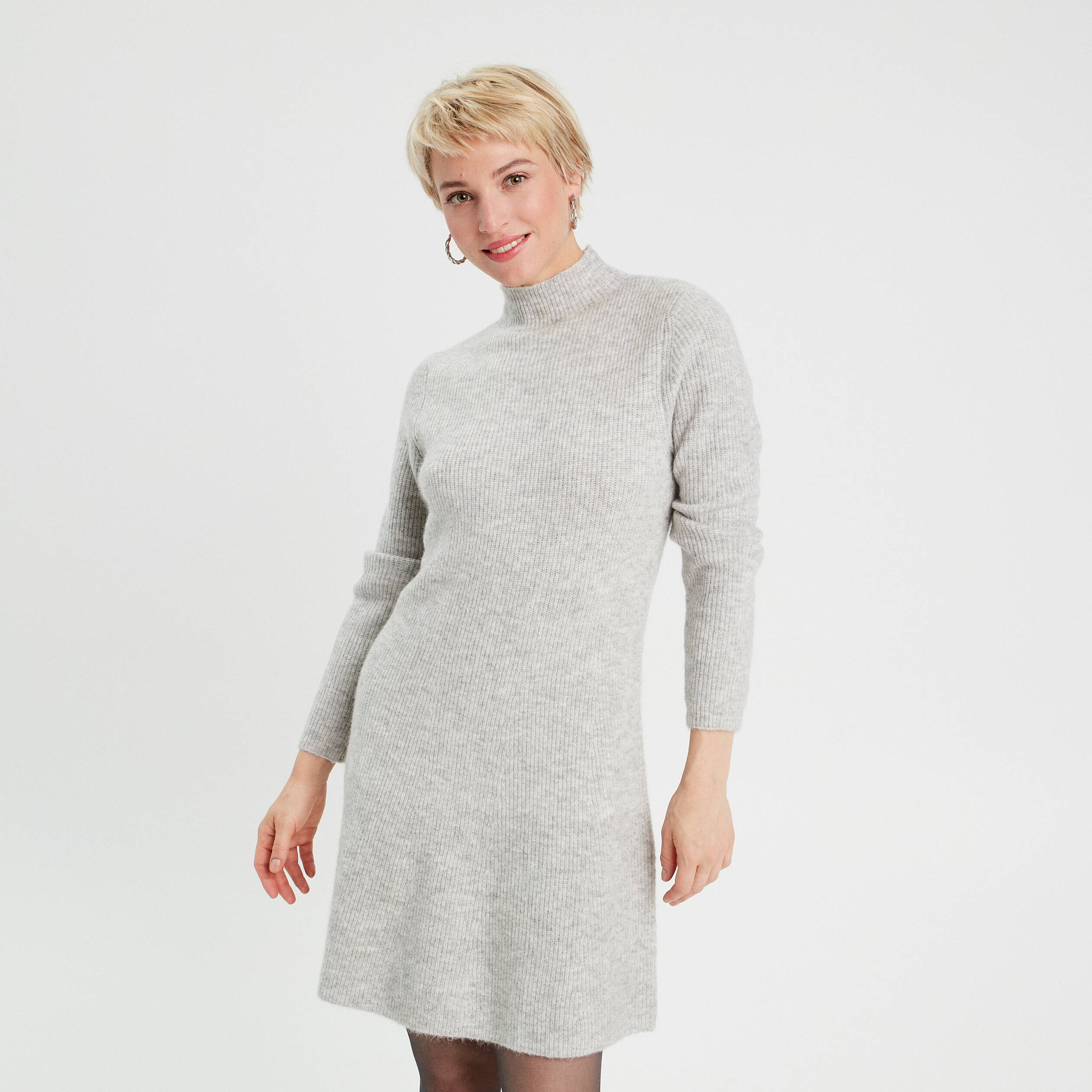 Robe pull patineuse gris clair femme Vibs