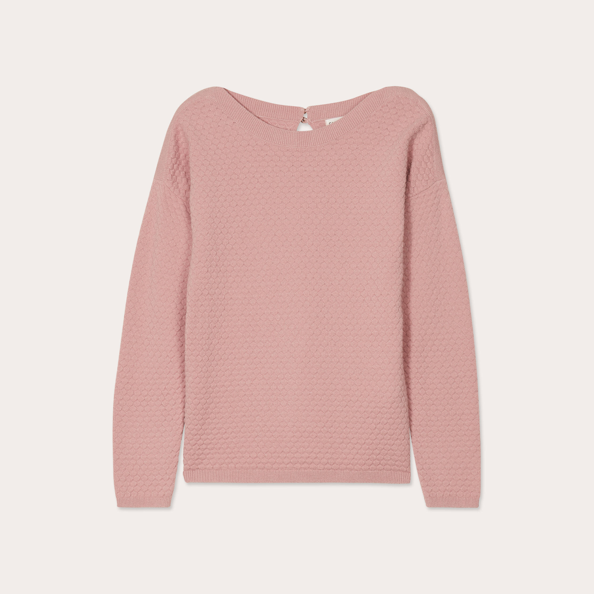 Pull col rond rose poudree femme Vibs