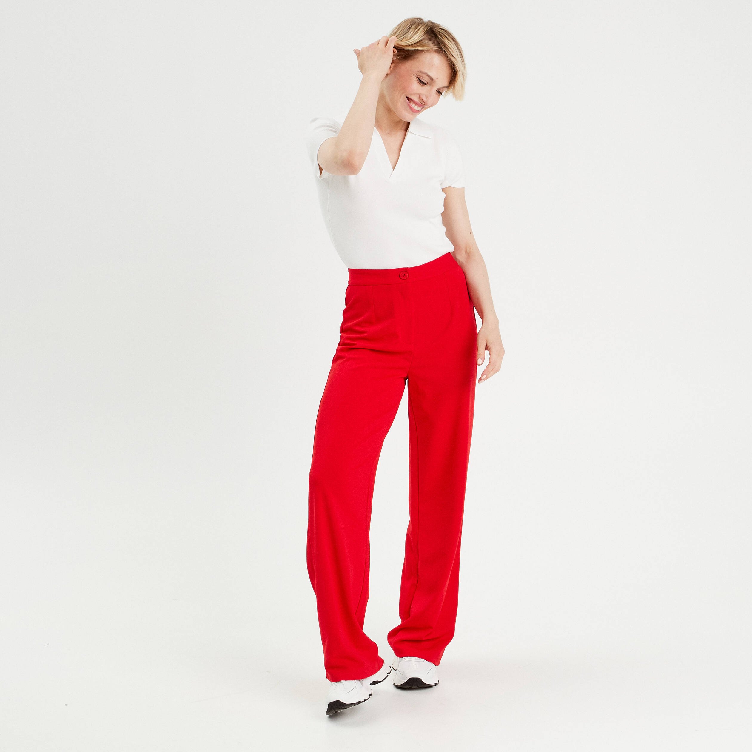 Pantalon large rouge femme Vibs