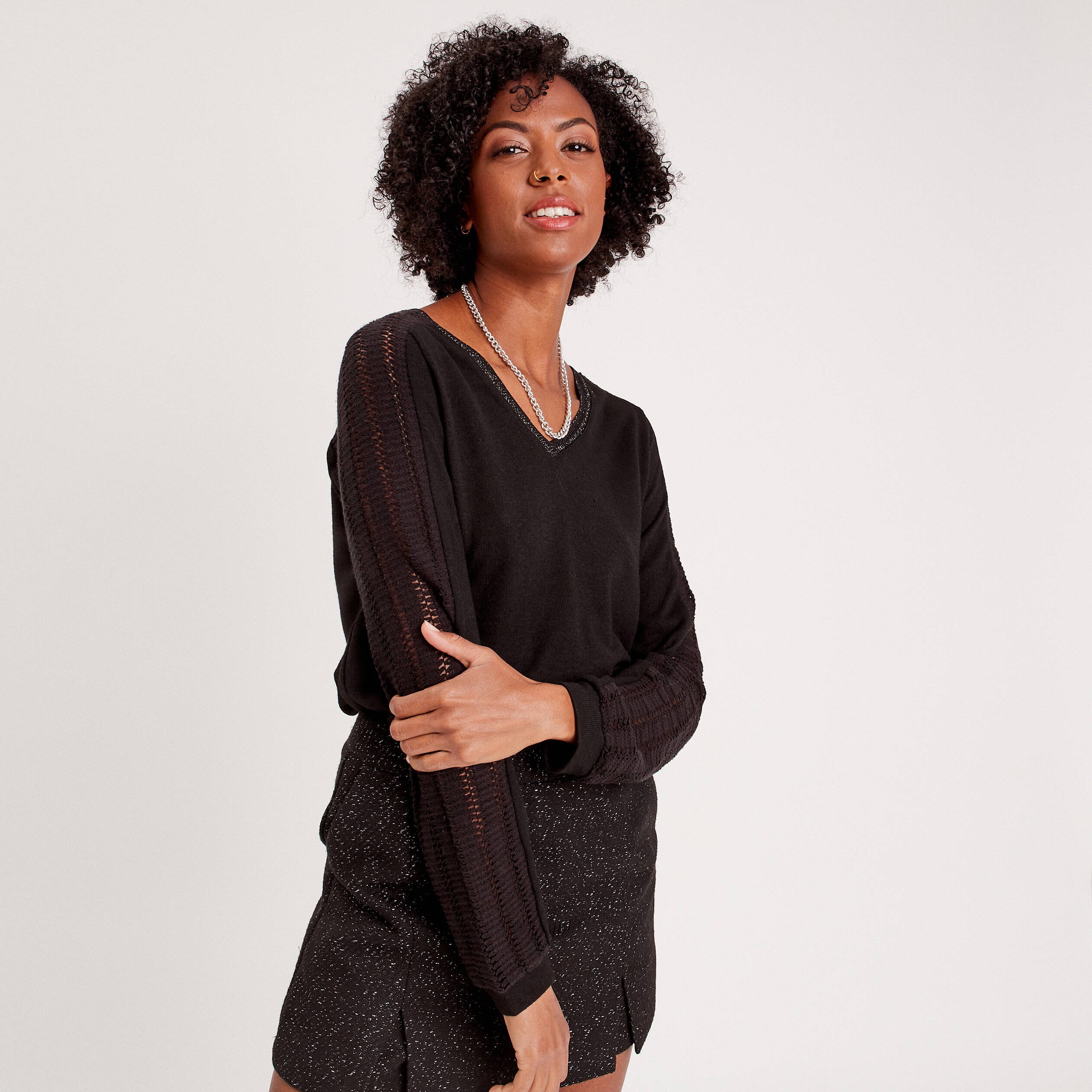 Pull long noir femme new arrivals