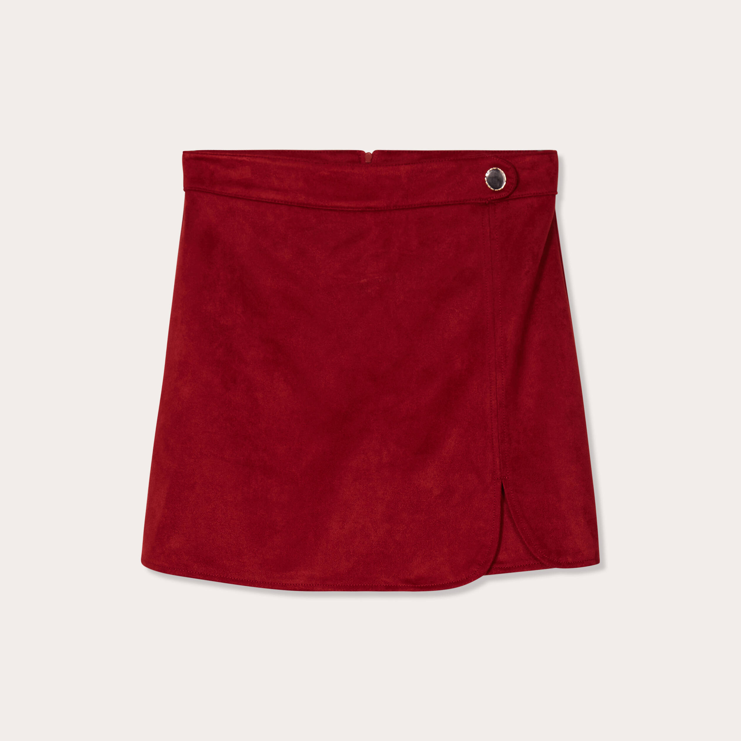 Jupe short droite suedine bordeaux femme Vibs