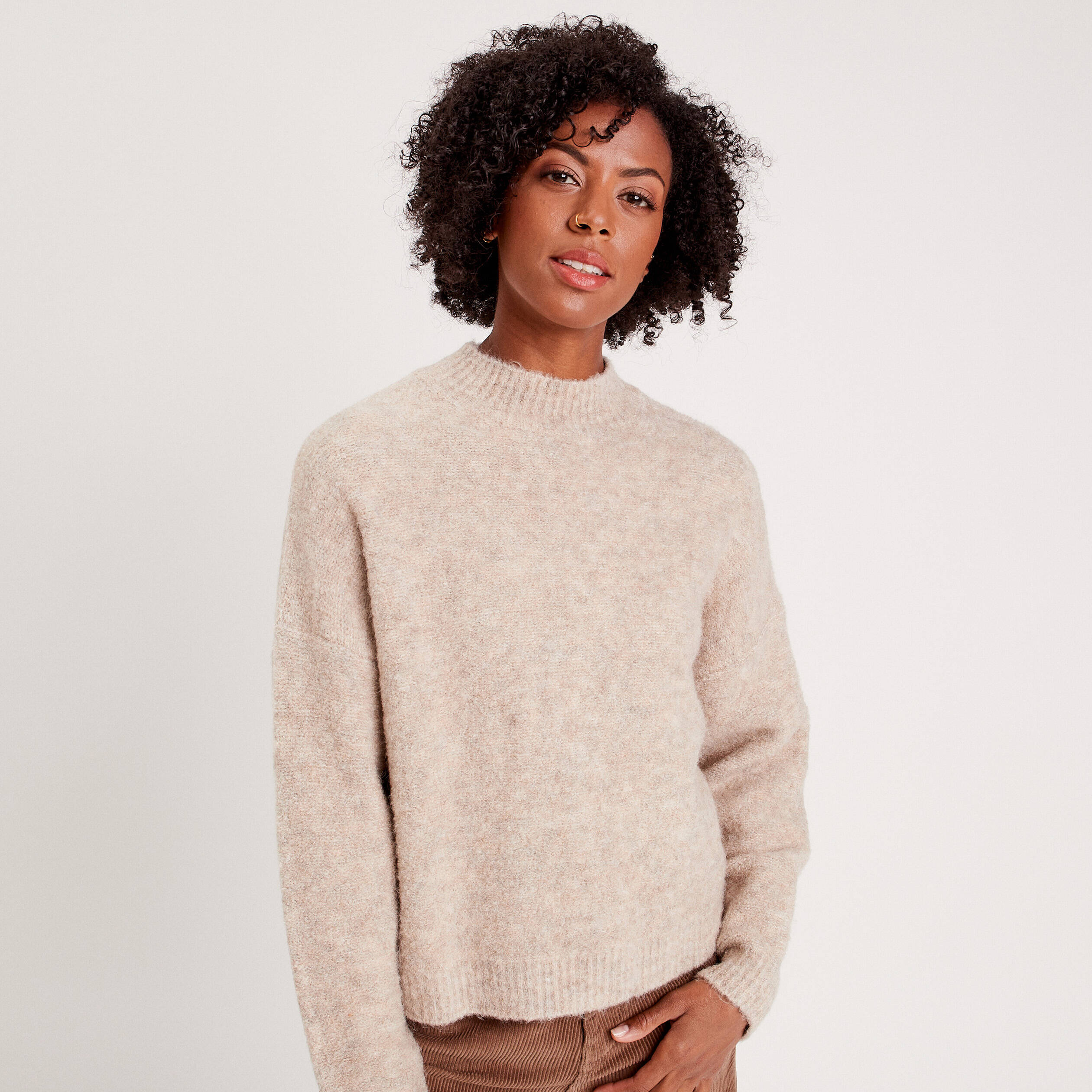 Sweat femme col montant sale