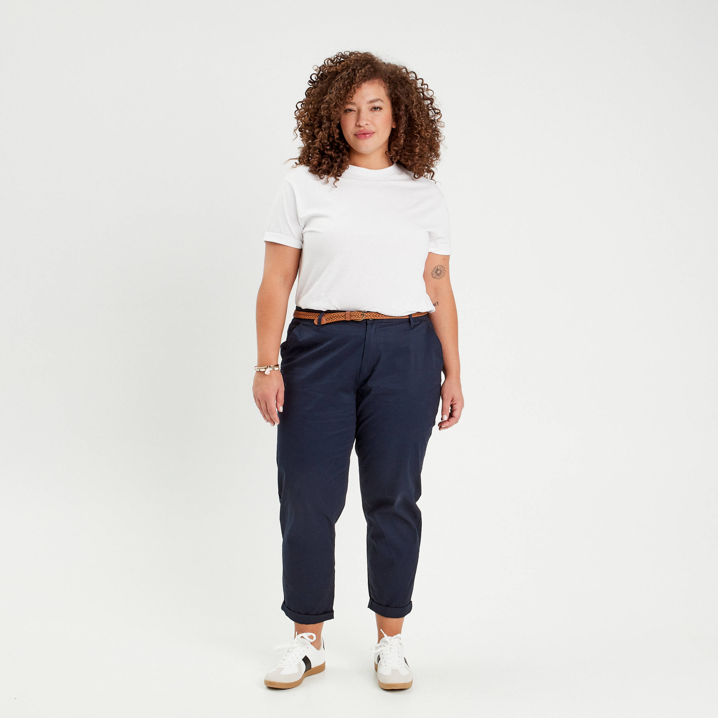 Pantalon toile bleu marine femme hotsell