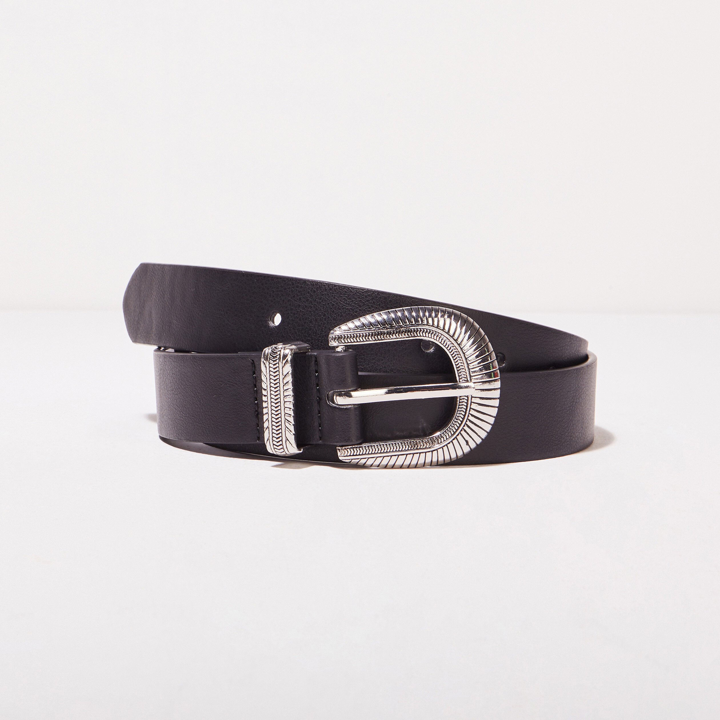 Ceinture avec boucle western noir femme Vibs