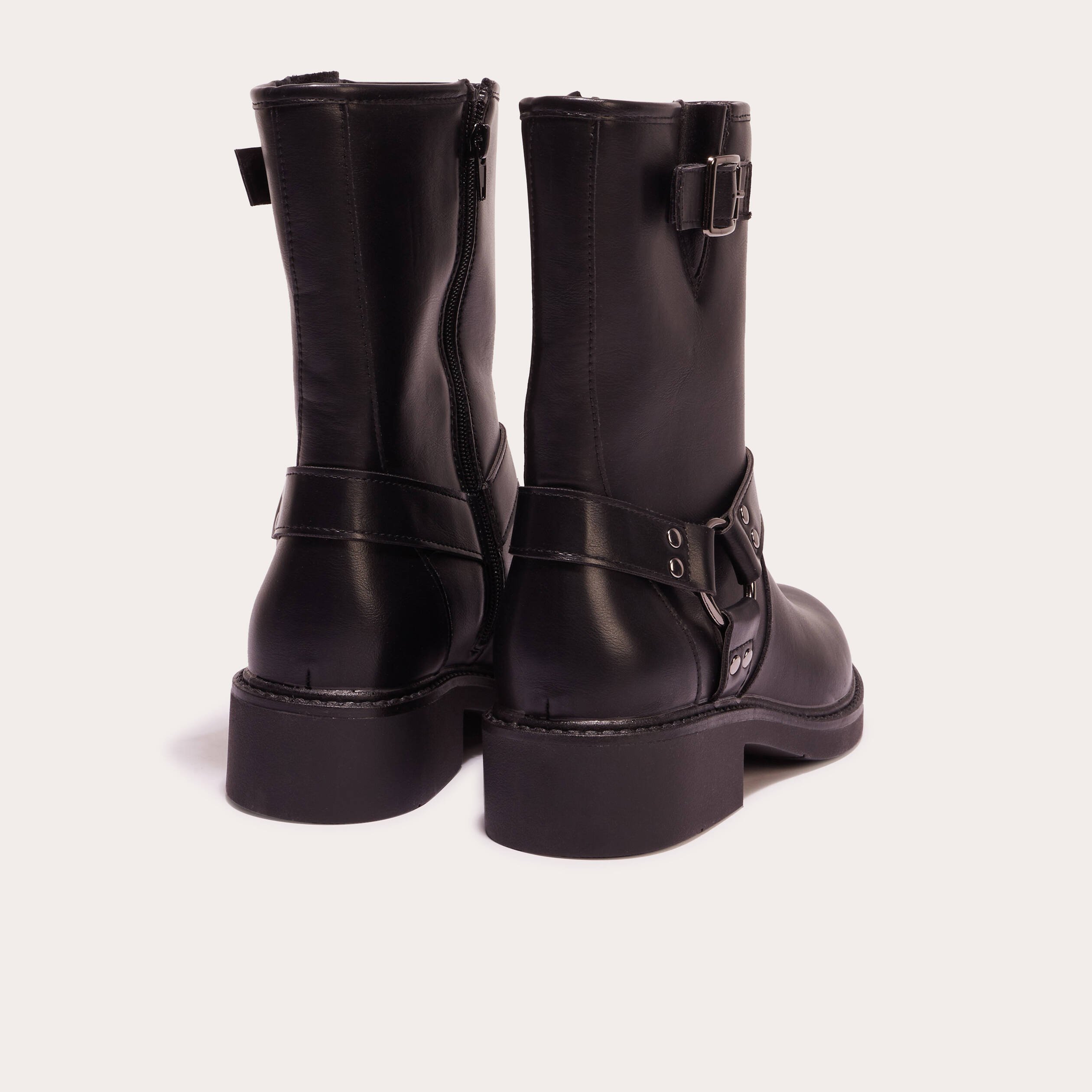 Bottines esprit motarde noir femme Vibs