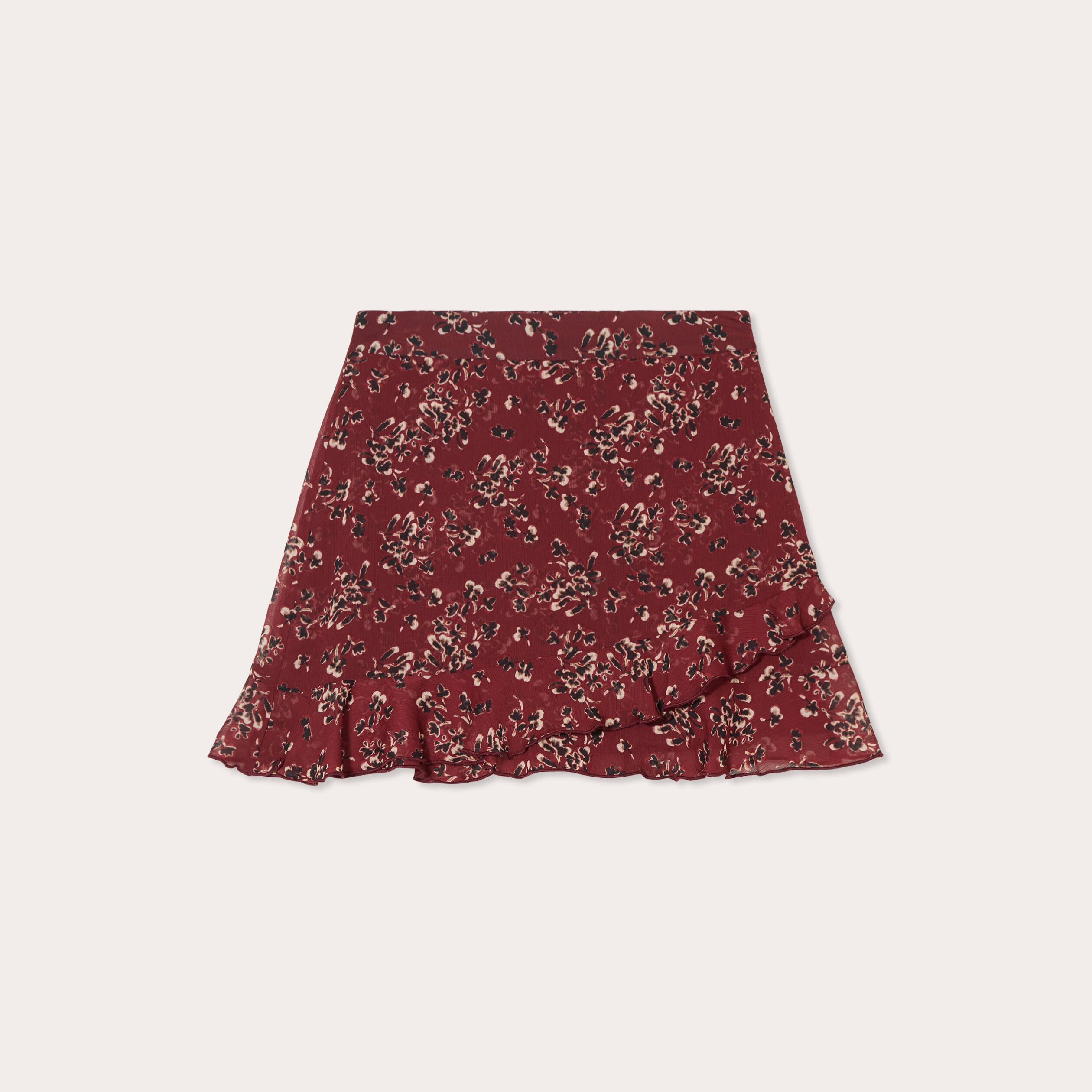 Jupe short evasee bordeaux femme Vibs