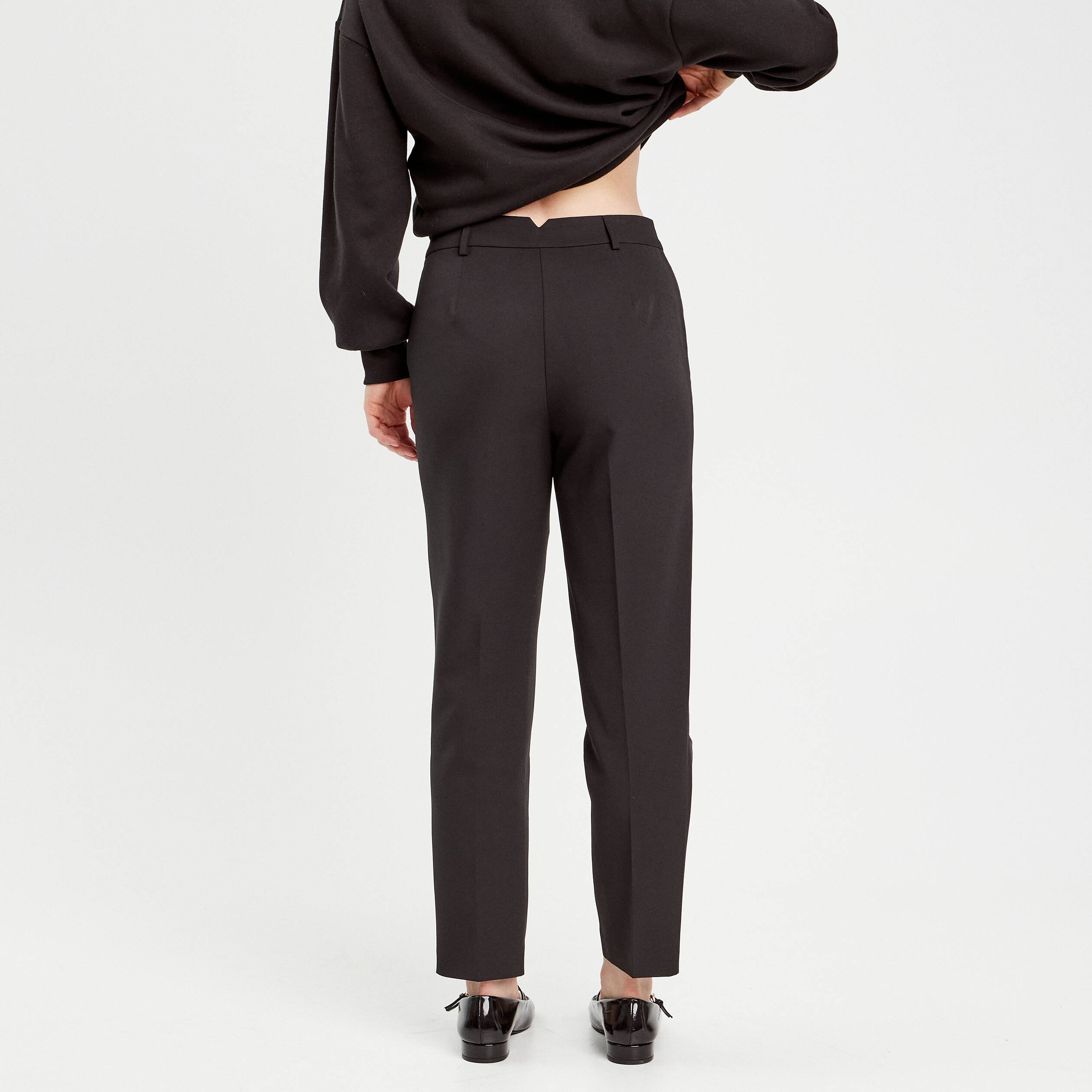 Pantalon carotte femme noir best sale