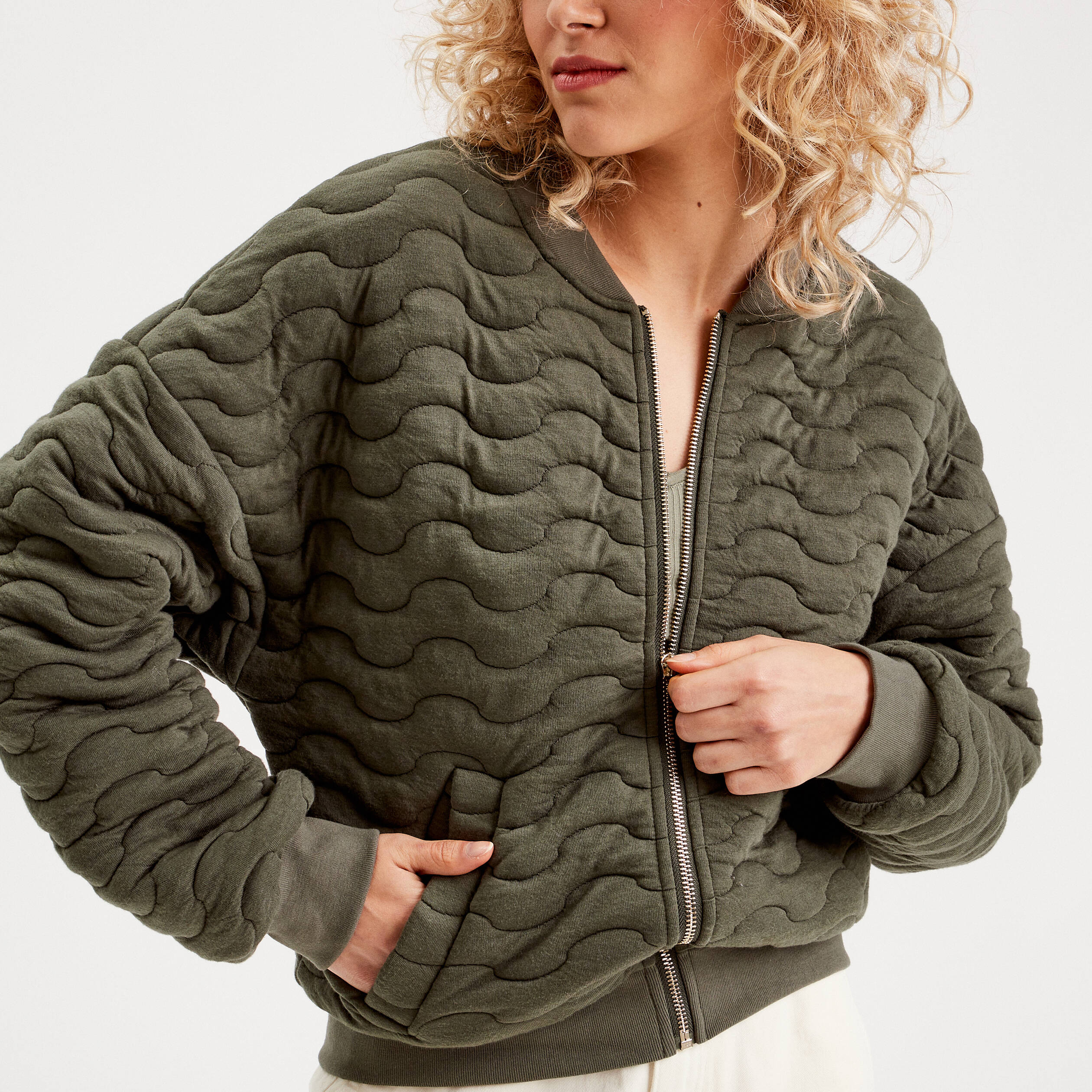 Veste matelasse zippe vert fonce femme Vibs