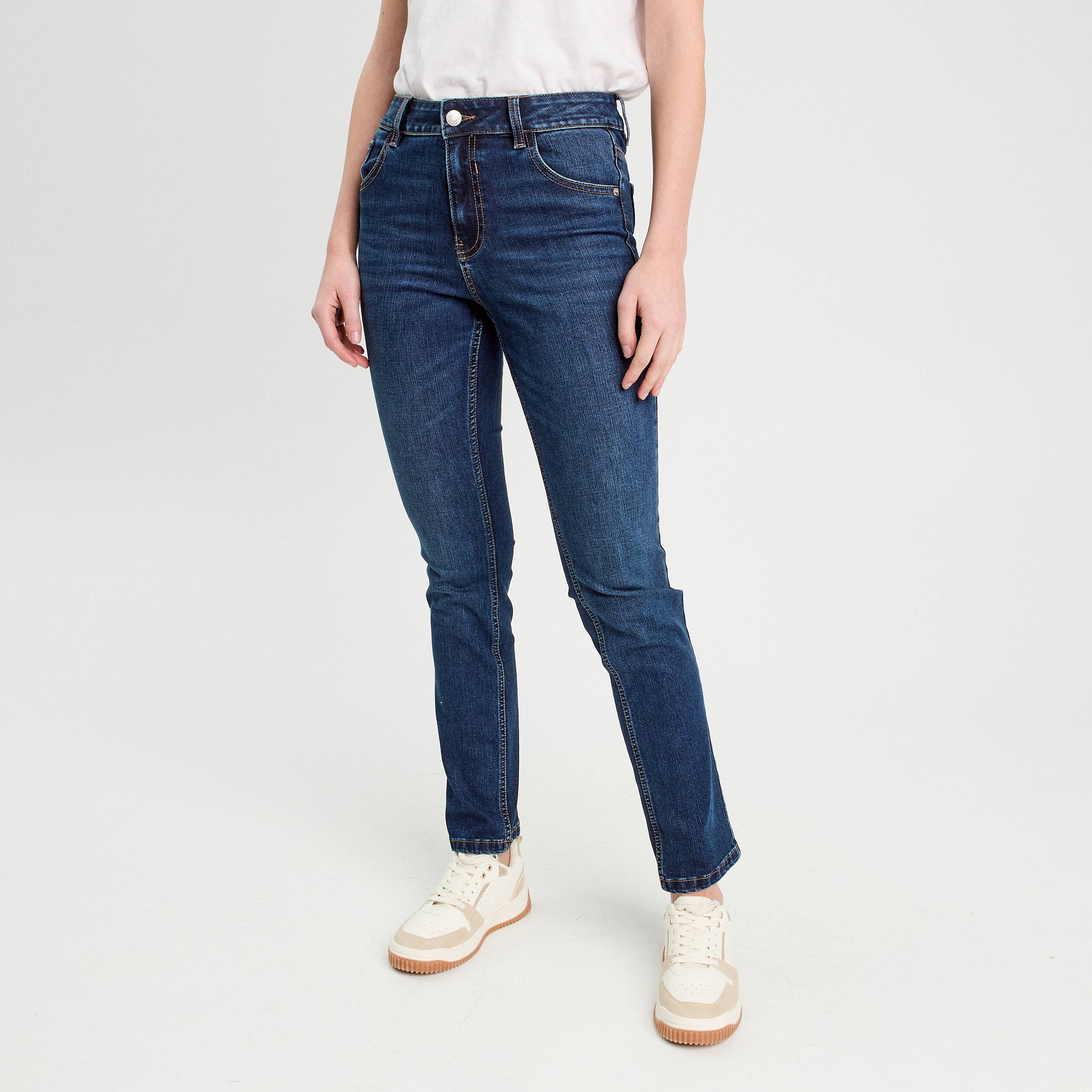 Jeans droit taille haute denim brut femme Vibs