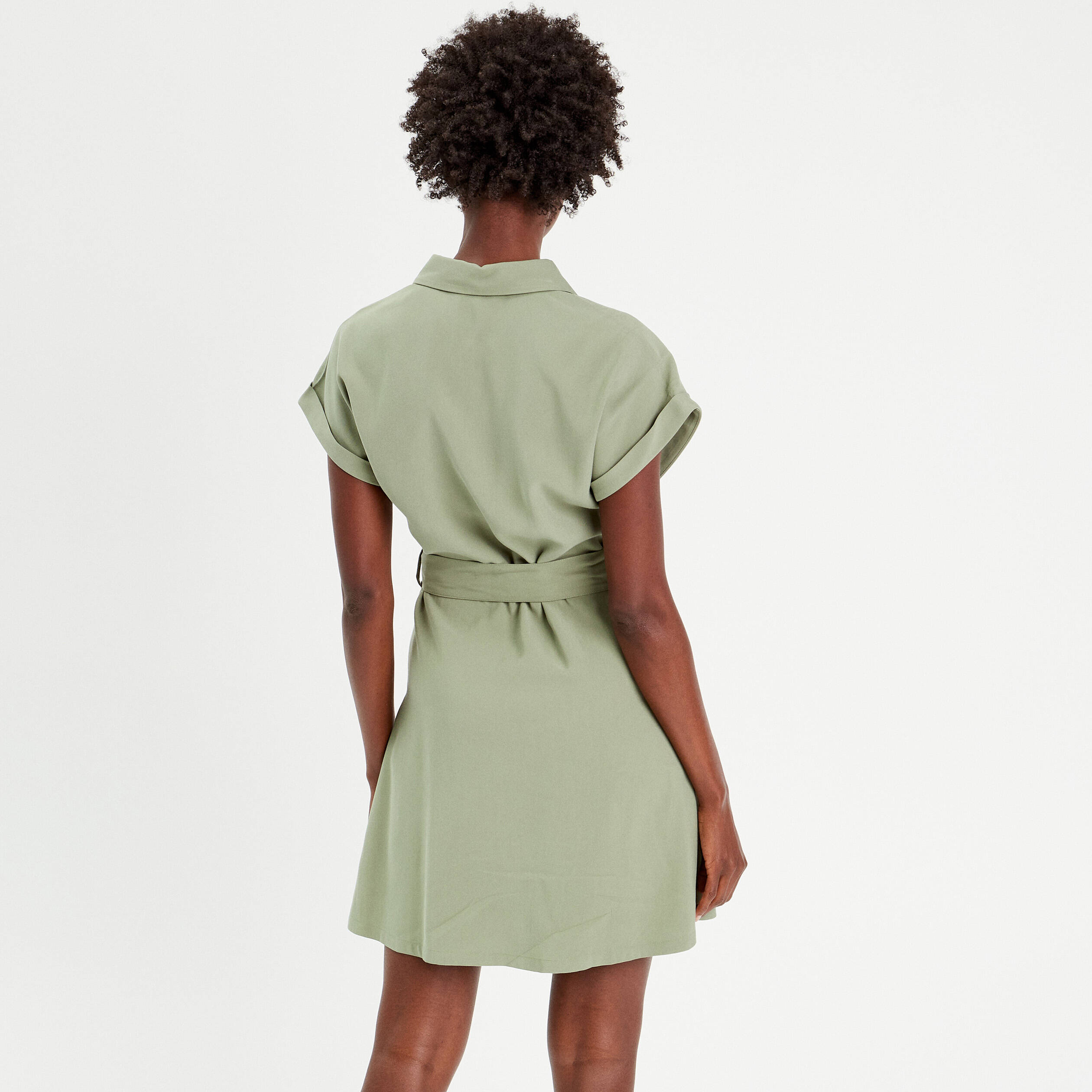 Robe chemise best sale vert kaki